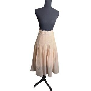 Zara Pleated Midi Skirt Women S  Champagne pink Tulle  A-Line Balletcore